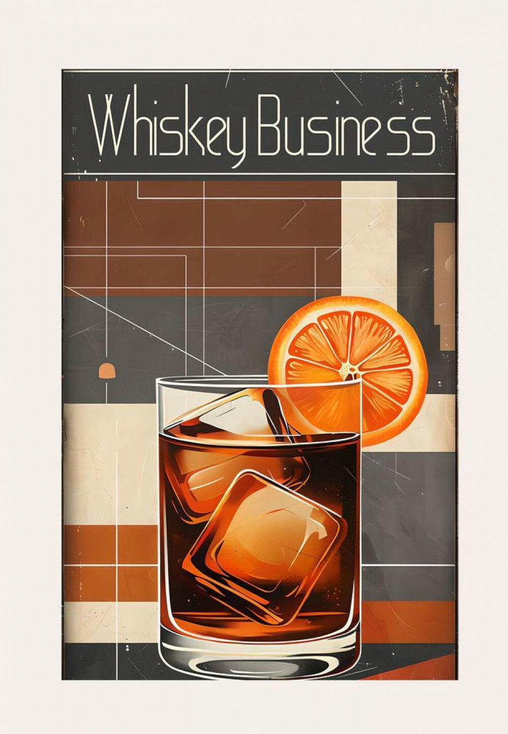 Add a splash of attitude to your space with this retro-style “Whiskey Business” canvas. Perfect for home bars, lounges, or any space where style meets spirit.