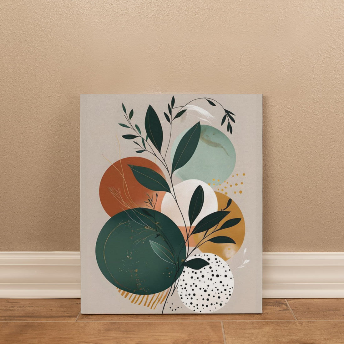 A harmonious blend of nature and geometry creating a soothing, modern aesthetic! Ideal for adding a calm, artful vibe to any living space, office, or creative corner.