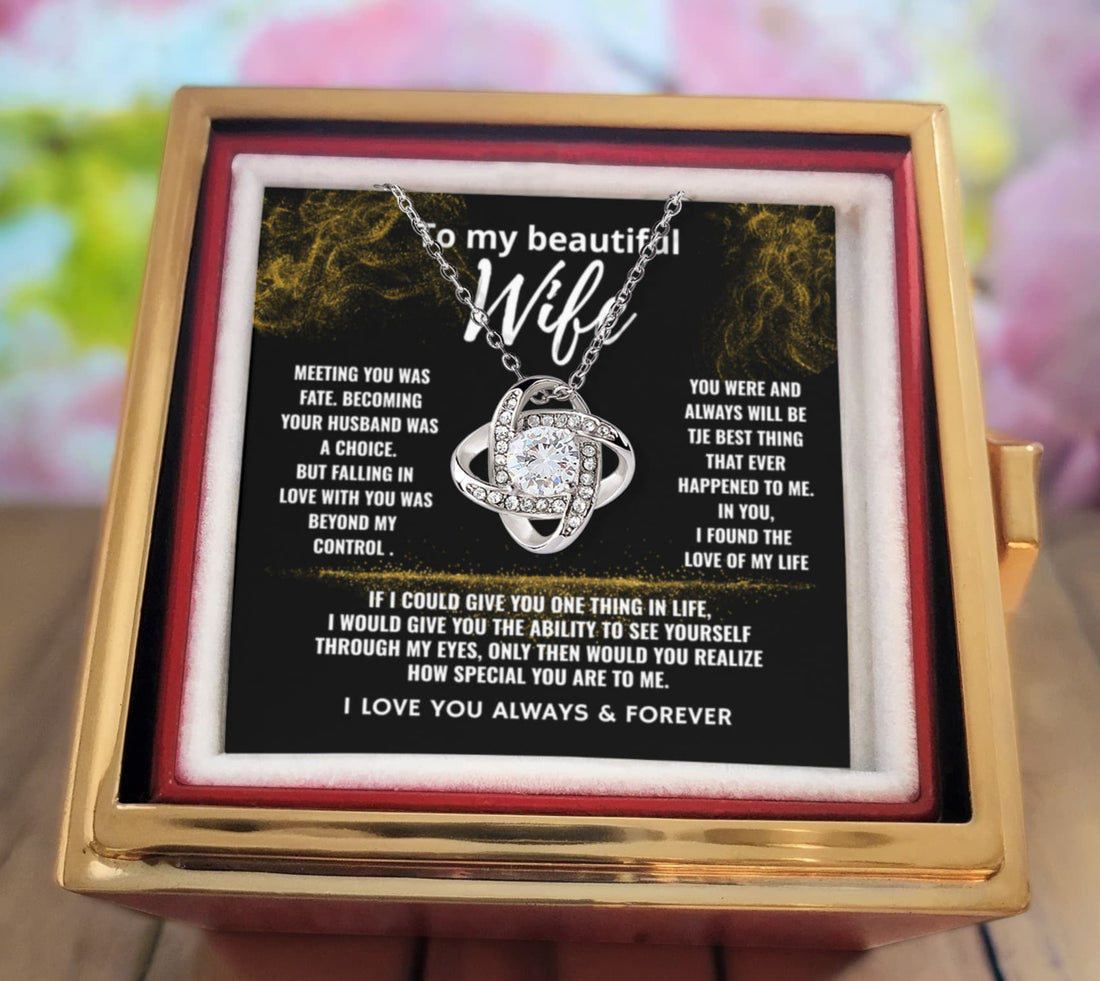 To My Beautiful Wife "How Special You are to Me" Love Knot Necklace