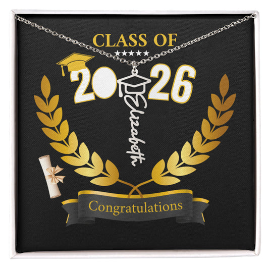 Personalized Graduation Cap Necklace, Graduation Keepsake, Gift for Her, Gift for him