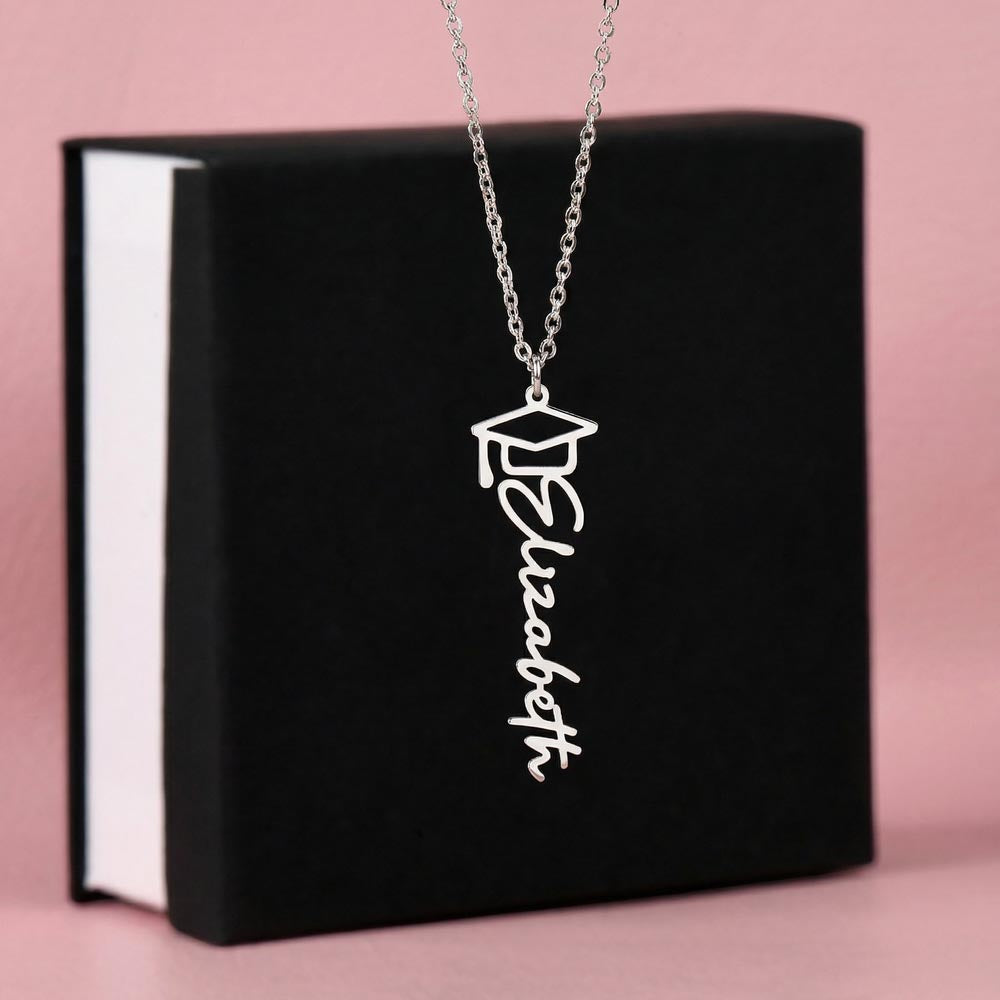Personalized Graduation Cap Necklace, Graduation Keepsake, Gift for Her, Gift for him