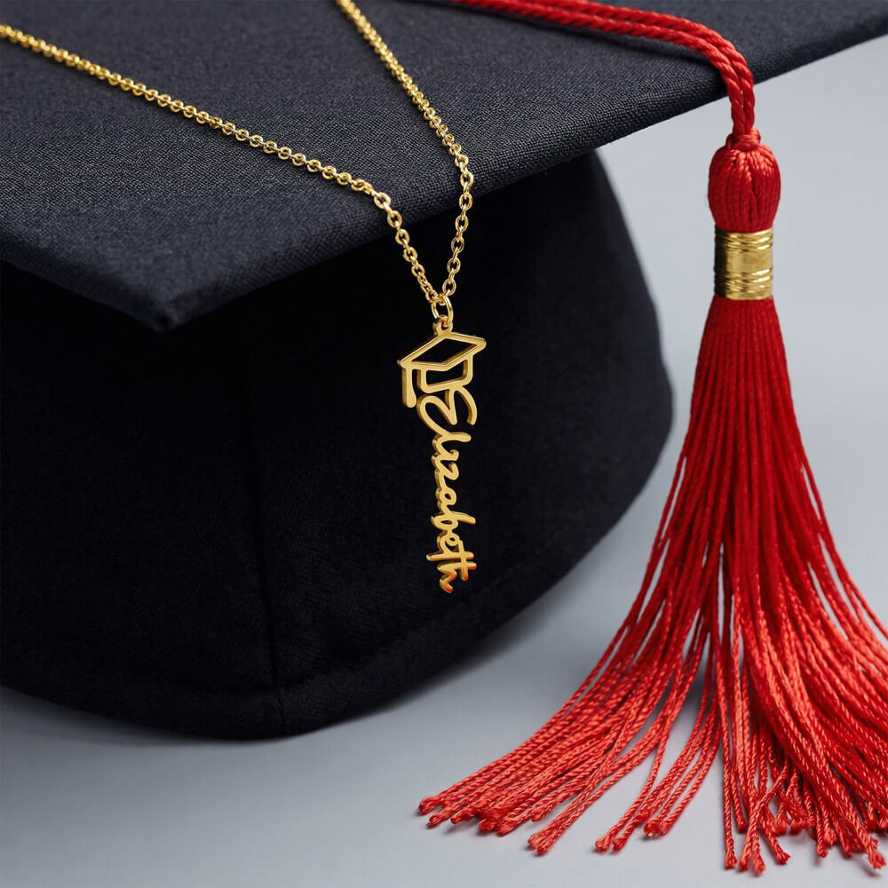 Personalized Graduation Cap Necklace, Graduation Keepsake, Gift for Her, Gift for him