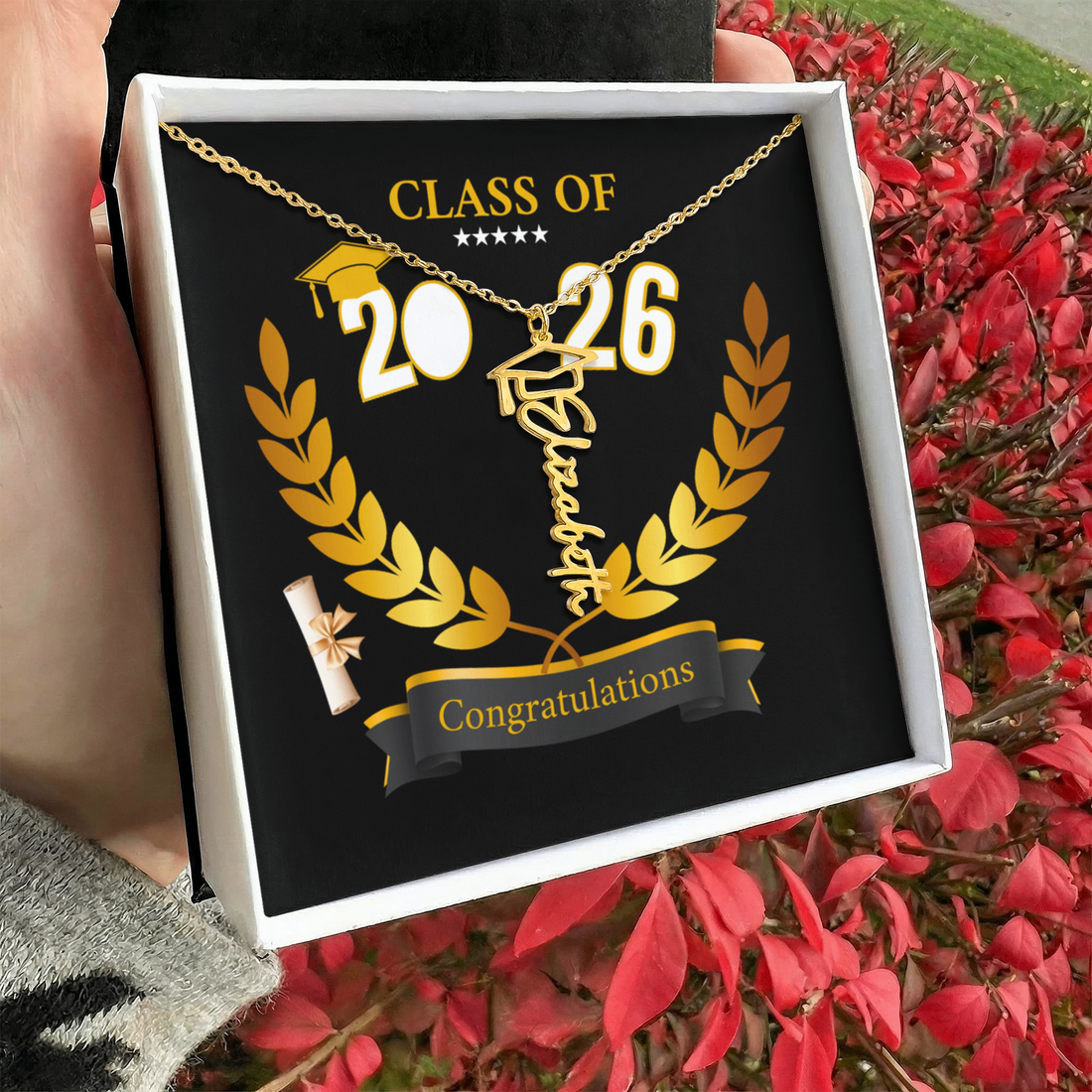 Personalized Graduation Cap Necklace, Graduation Keepsake, Gift for Her, Gift for him