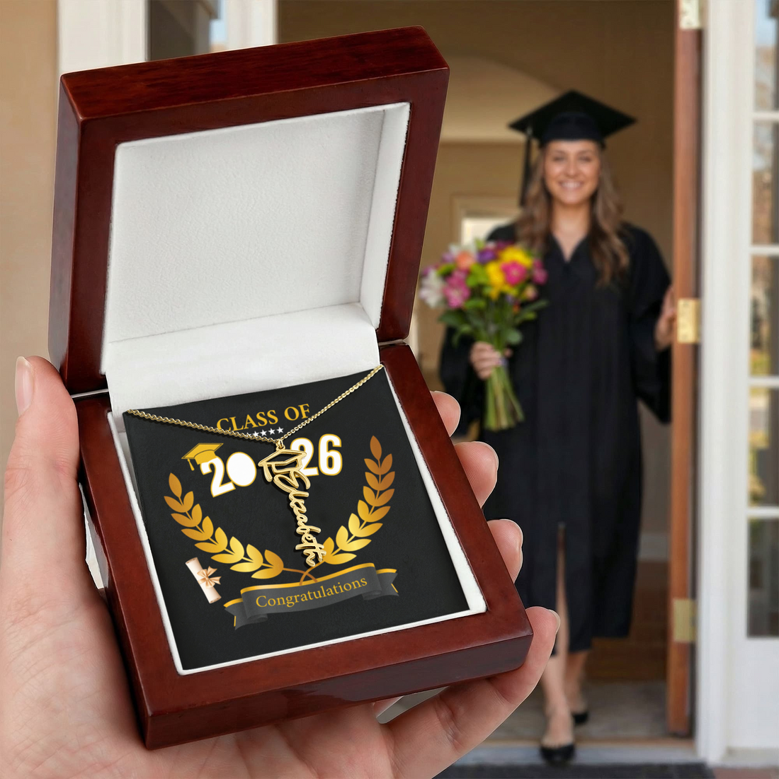 Personalized Graduation Cap Necklace, Graduation Keepsake, Gift for Her, Gift for him