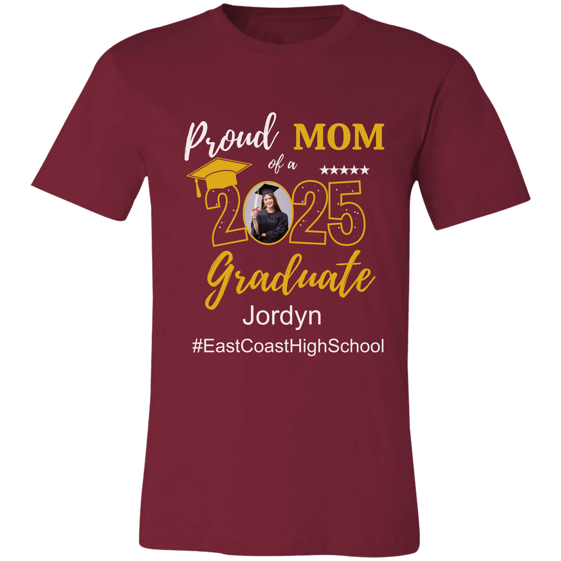Proud Family T-Shirt, Personalized 2025 Grad Tees, 2025 Graduate Custom Photo Graduate Tee