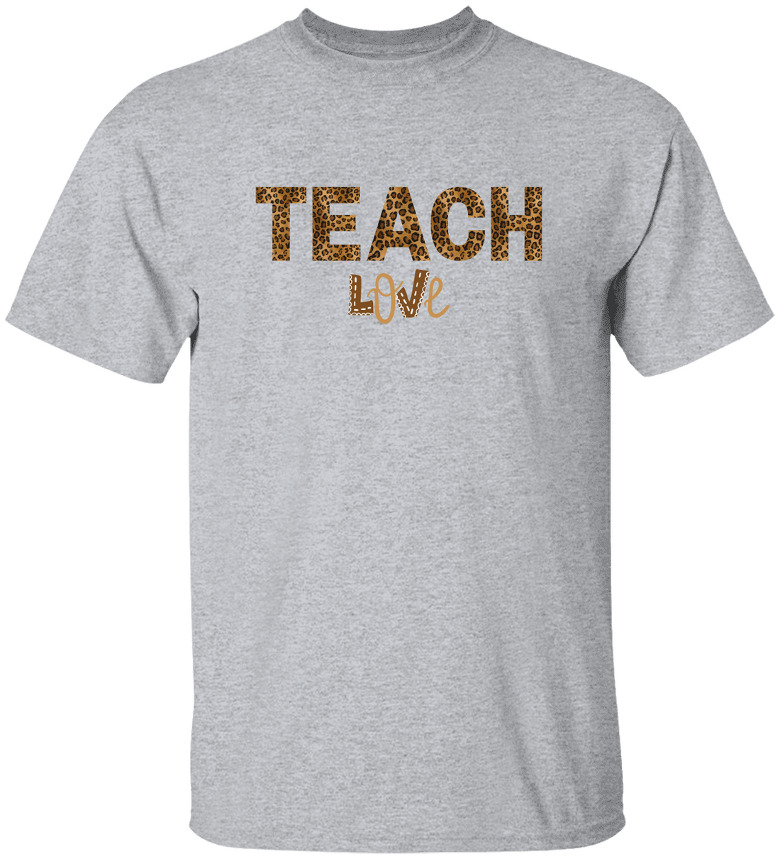 Teach Love Leopard Print Teacher Shirt – Cute Teacher Appreciation T-Shirt, Classroom Gift for Teachers, Back to School Teacher Tee