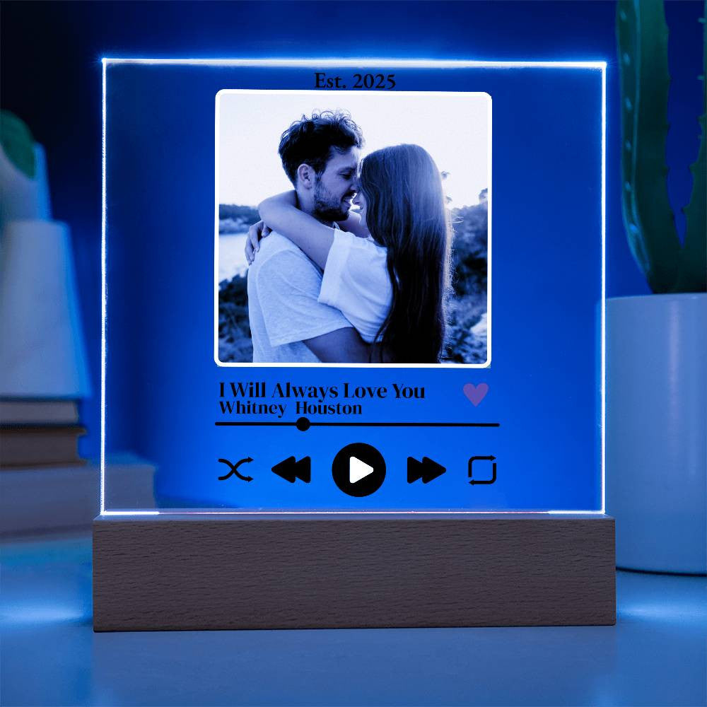 Personalized Song Acrylic Square Plaque | Weddings | Anniversary | Birthdays