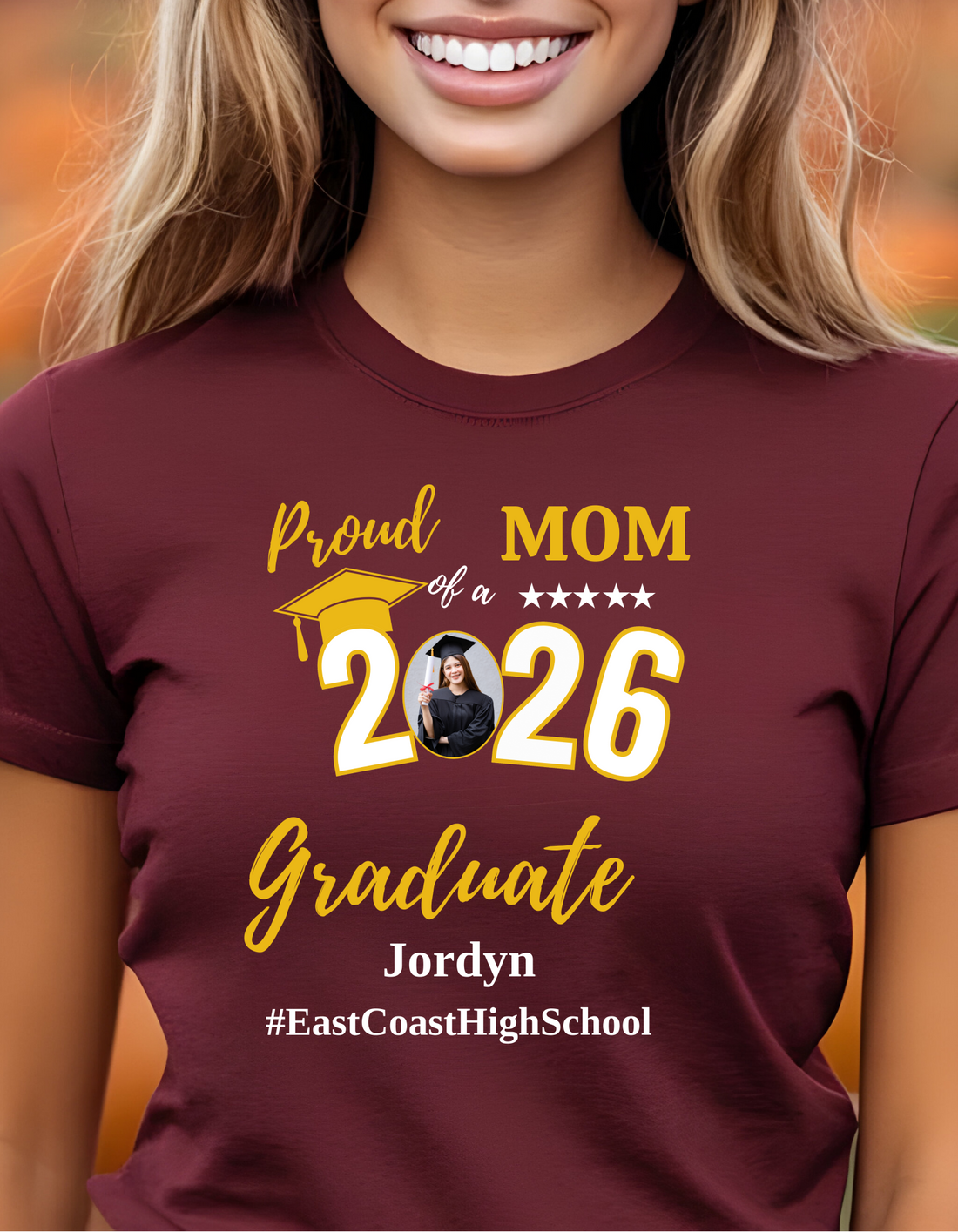 Proud Mom of a 2026 Graduate Shirt, Personalized Graduation Mom/Dad T-Shirt with Photo, Senior Mom/Dad Gift, Custom Graduate Name School Shirt