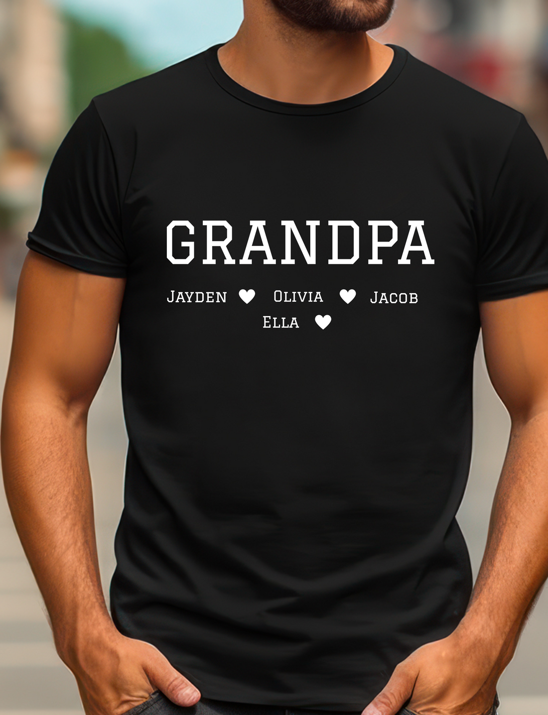 Custom Grandpa Shirt with Grandkids Names, Customized Father's Day Gift for Grandparent
