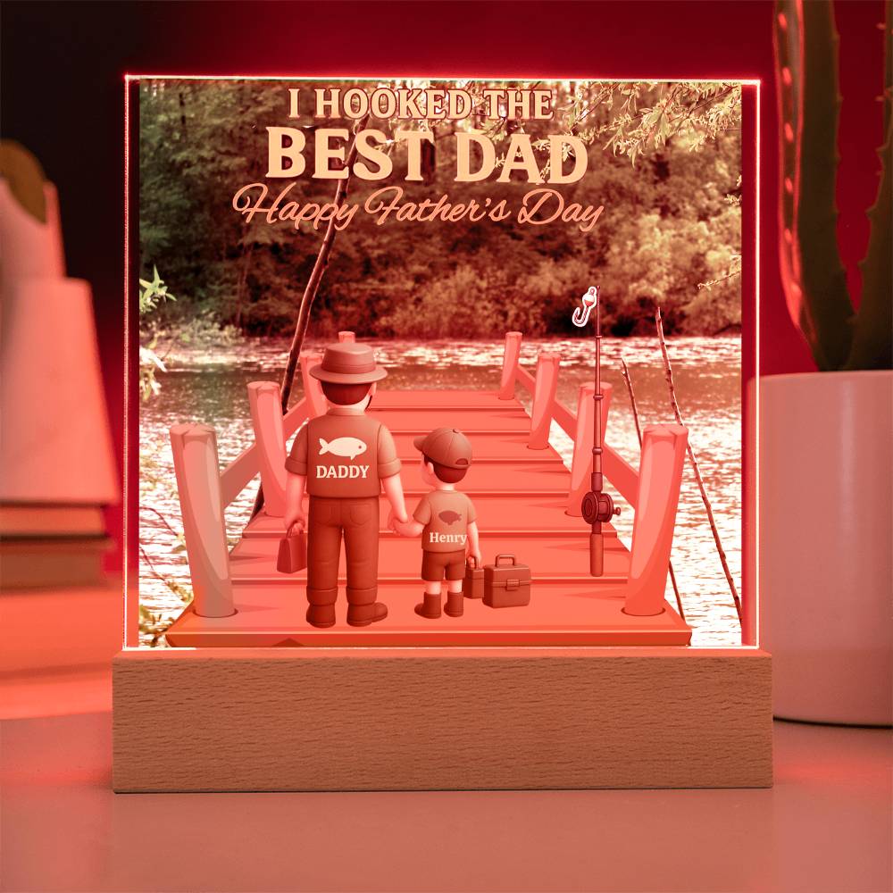 Fishing Dad Personalized Acrylic Plaque | Personalized Gift from Kids | Wife!