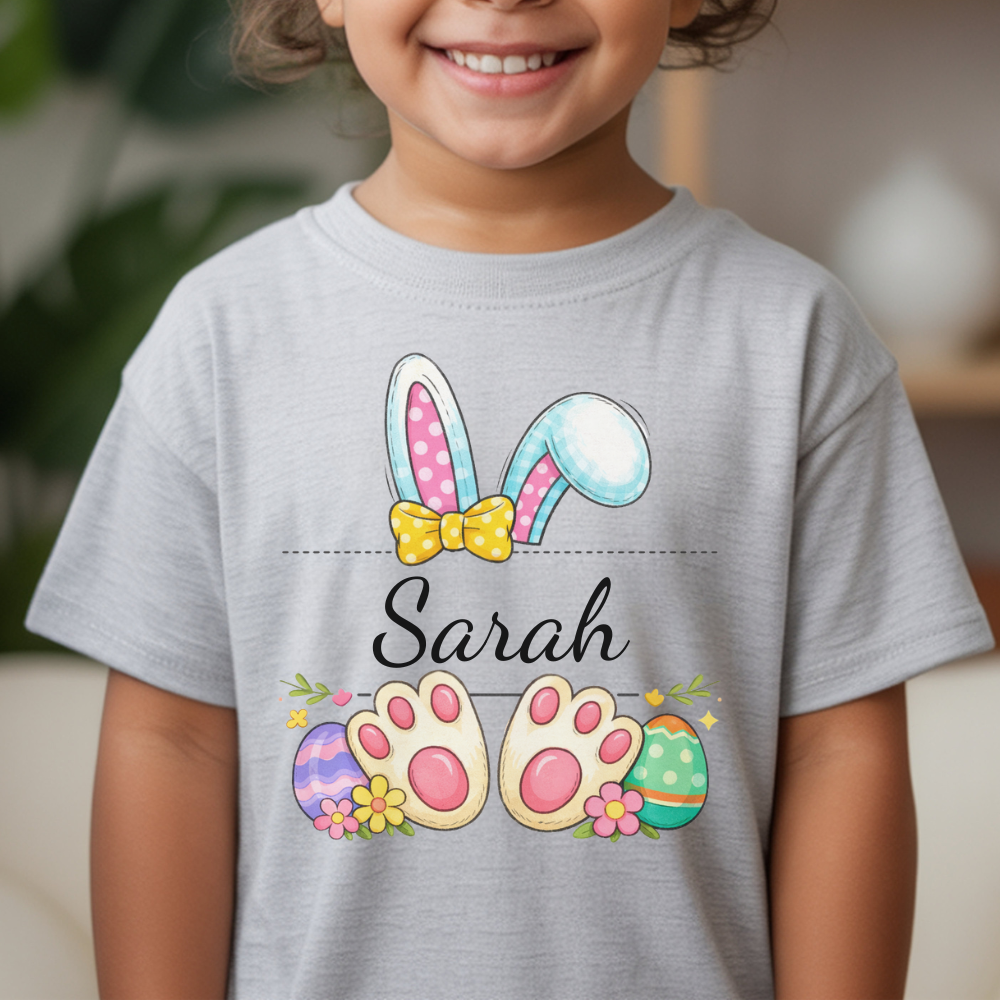 Happy Easter Custom Shirt, Cute Bunny Toddler T-Shirt, Easter Family Trip Shirt, Kids Easter Tee, Personalized Easter Shirt, Bunny Lover Tee