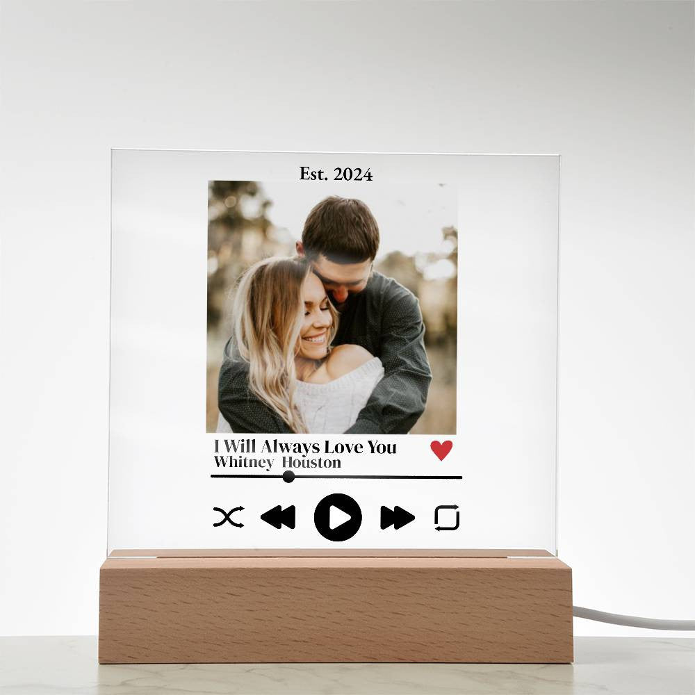 Personalized Song Acrylic Square Plaque | Weddings | Anniversary | Birthdays