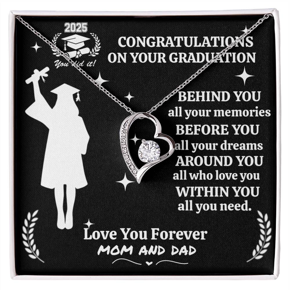 Personalized To My Daughter "Congrats on your Graduation" Forever Love Necklace