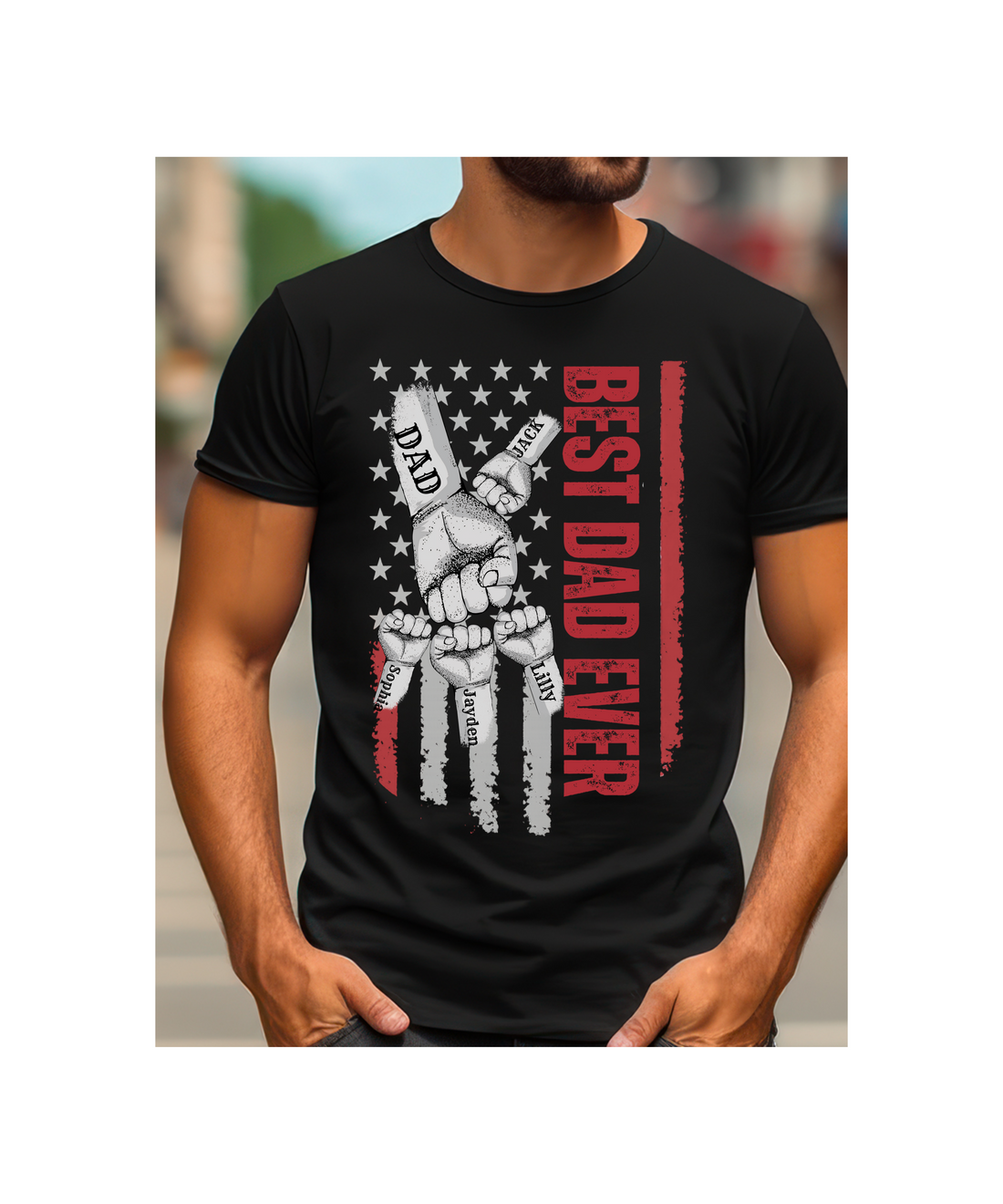 Personalized Best Dad Ever Raised Fist Bump Shirt!