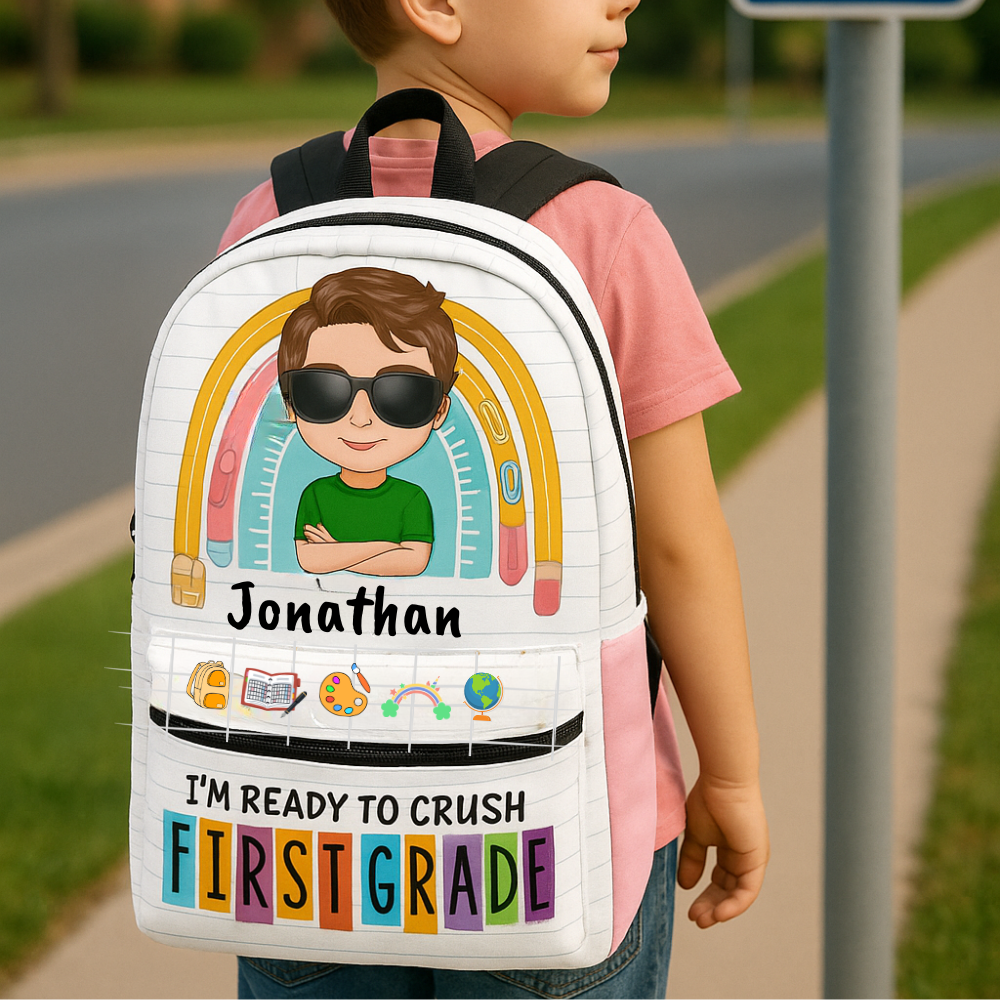 Ready To Crush School - Personalized Kid Art Backpack