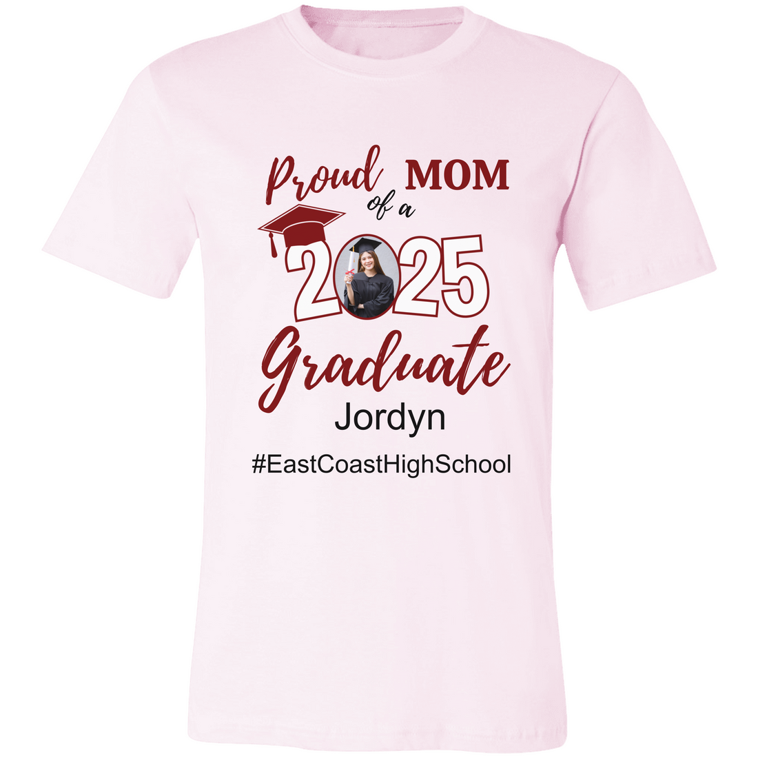 Proud Family T-Shirt, Personalized 2025 Grad Tees, 2025 Graduate Custom Photo Graduate Tee