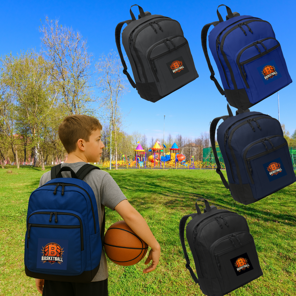 Boys' Basketball Themed Backpack - Comfortable & Durable