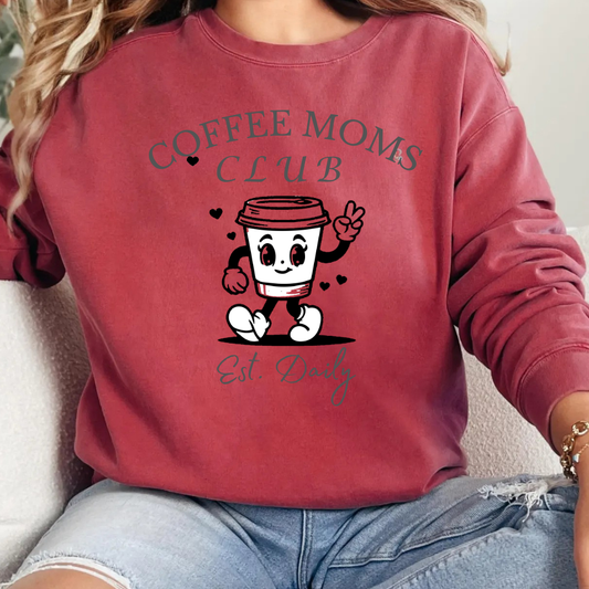 Comfort Colors Coffee Lovers Sweatshirt, Mom Gift Apparel, Quirky Coffee Club Sweatshirt, Comfy Mom Sweatshirt, Fun Casual Wear for Moms