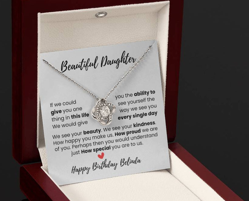 Personalize Gift for Daughter "You Are Cherished" Necklace