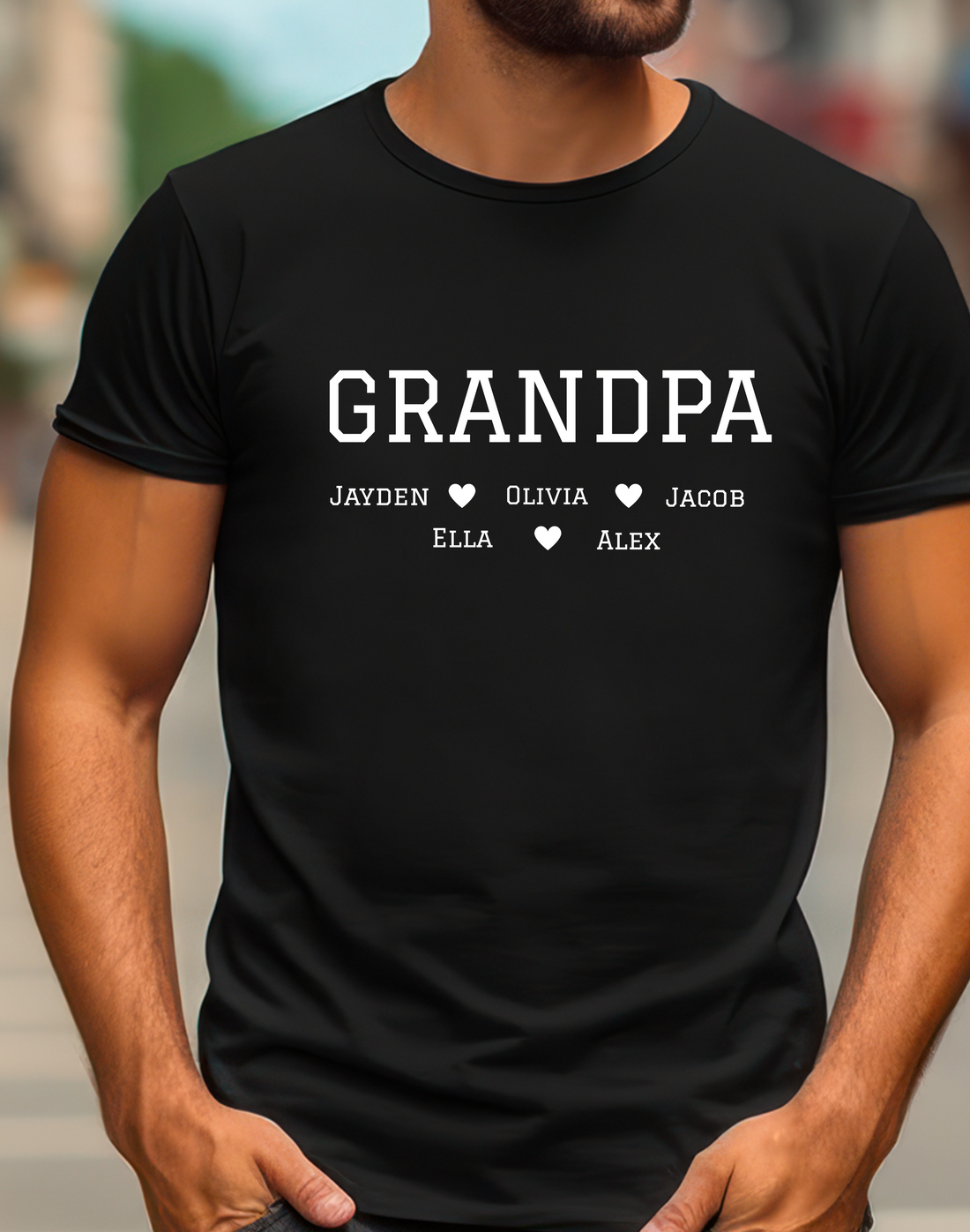 Custom Grandpa Shirt with Grandkids Names, Customized Father's Day Gift for Grandparent