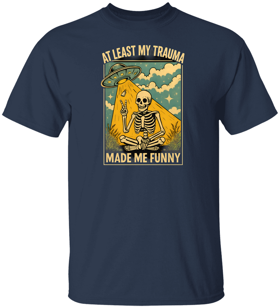 Funny Halloween Skeleton Design "My Trauma" Tee