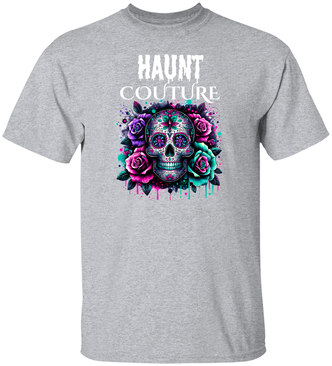 Skull & Roses Graphic Halloween Tee Haunt Couture reveal.”