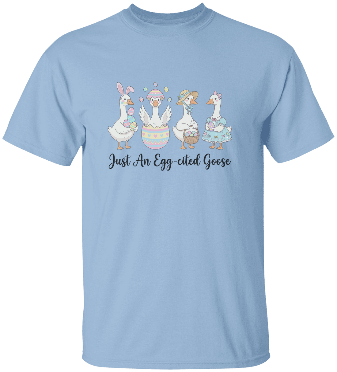 Kids Easter Goose Shirt, Cute Goose Easter Design, Fun Egg Pattern Tee, Youth Spring Outfit, Easter Egg Hunt Shirt, Kids Cartoon Tee