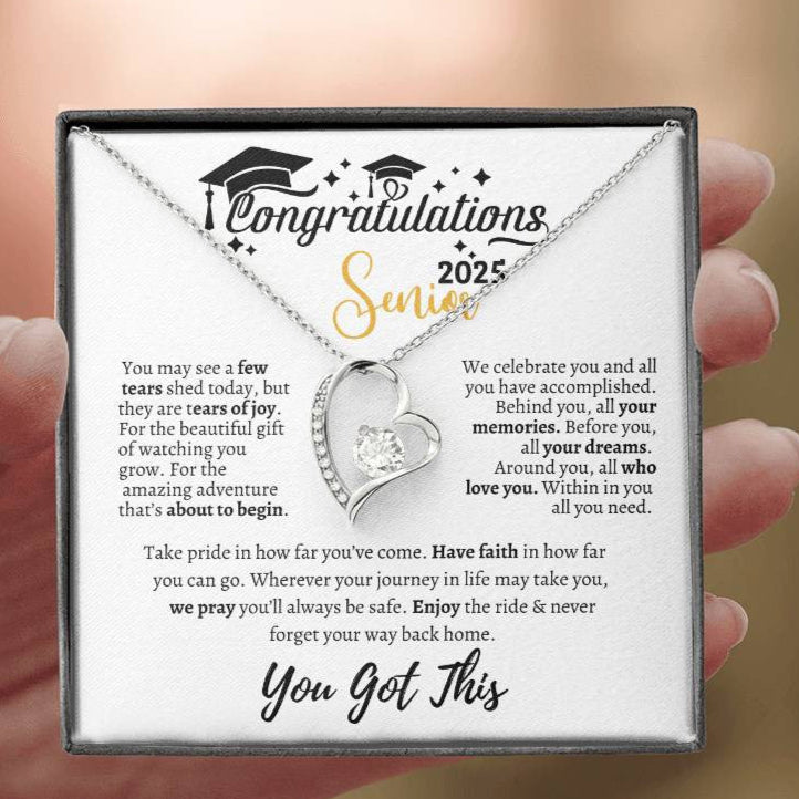 Graduation necklace, Graduation gift, "Congratulations Class of 2025" | Forever Love Necklace