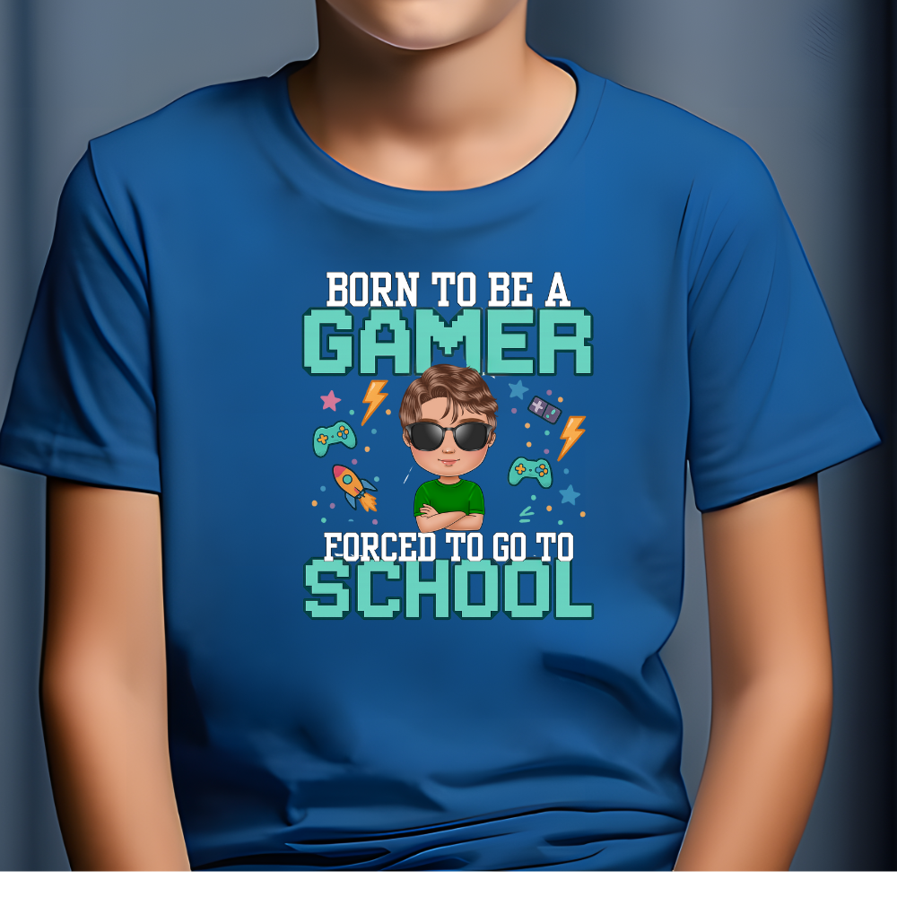 Kids Gamer Tee - Personalize Image Fun School Shirt
