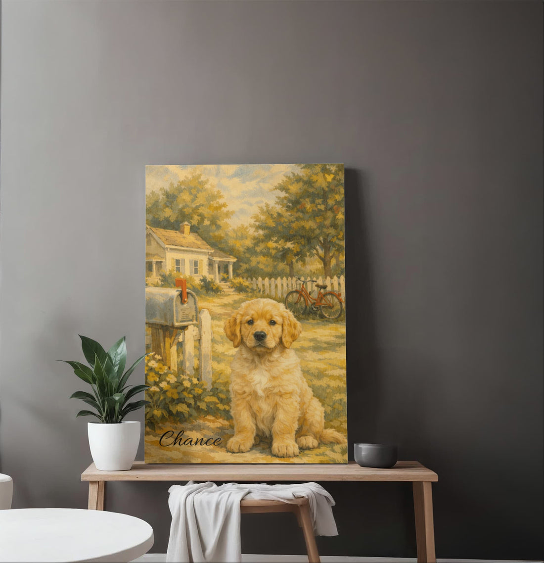 Custom Pet Illustrated Portrait from Photo, Vintage Americana Wall Art, Personalized Pet or Family Illustration, Wrapped Canvas