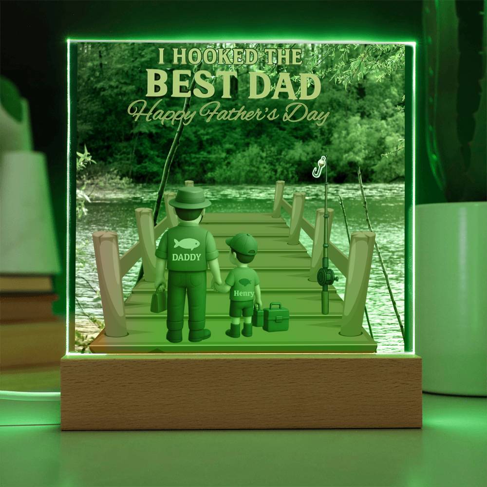 Fishing Dad Personalized Acrylic Plaque | Personalized Gift from Kids | Wife!