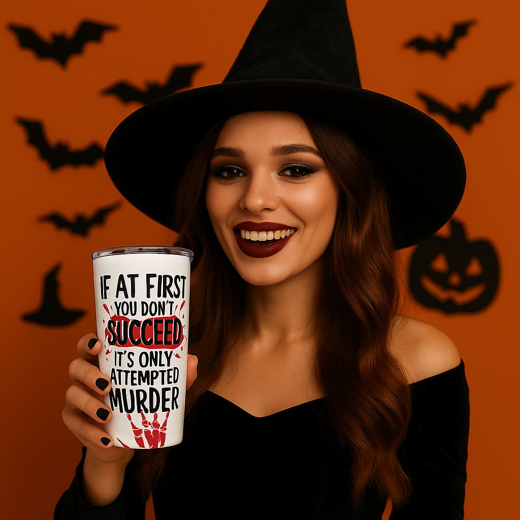 Skeleton Crime Scene Floral 20oz Stainless Steel Tumbler