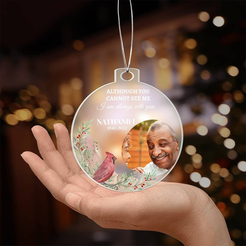 Personalized Photo Family Memorial Hanging Acrylic Ornament!