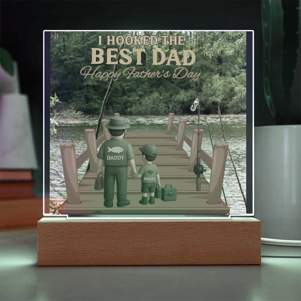 Fishing Dad Personalized Acrylic Plaque | Personalized Gift from Kids | Wife!