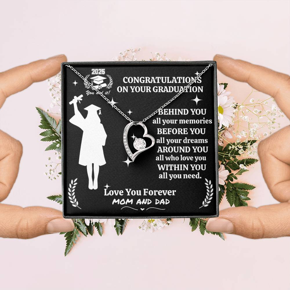 Personalized To My Daughter "Congrats on your Graduation" Forever Love Necklace