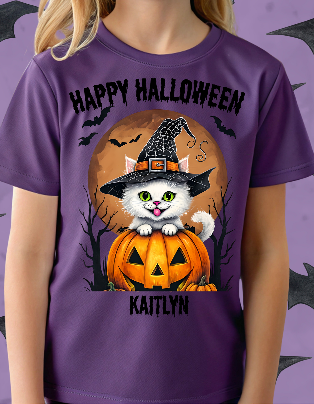 Personalized "Happy Halloween" Kids Tee & Tote Bag