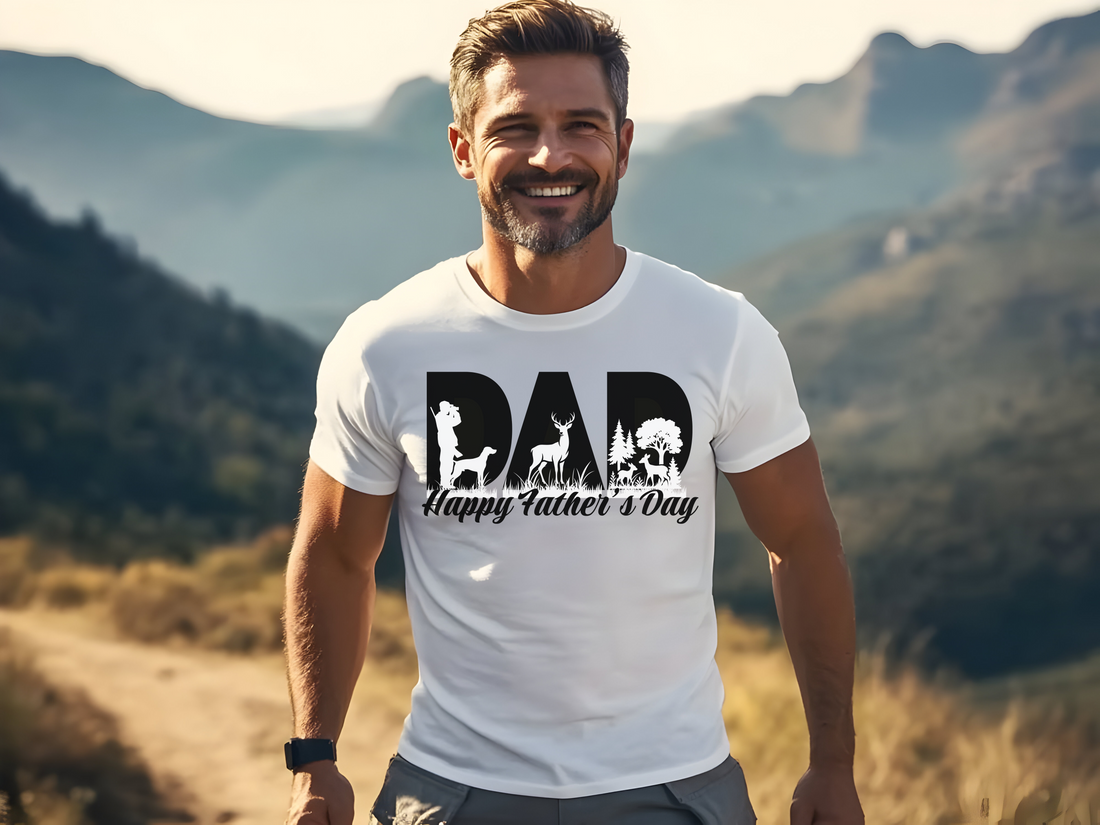 Hunting Dad T-Shirt – Happy Father’s Day Deer Hunter Shirt | Gift for Dad, Grandpa | Outdoors & Hunting Lover Tee