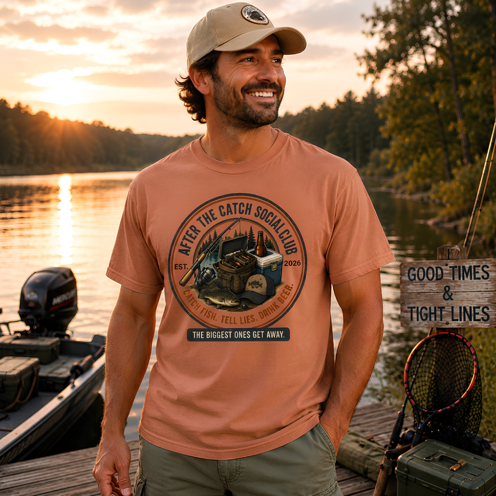 After the Catch Social Club Shirt | Comfort Colors Fishing Tee & Matching Hat | Fisherman Gift | Fishing Club Apparel | Lake Weekend Shirt