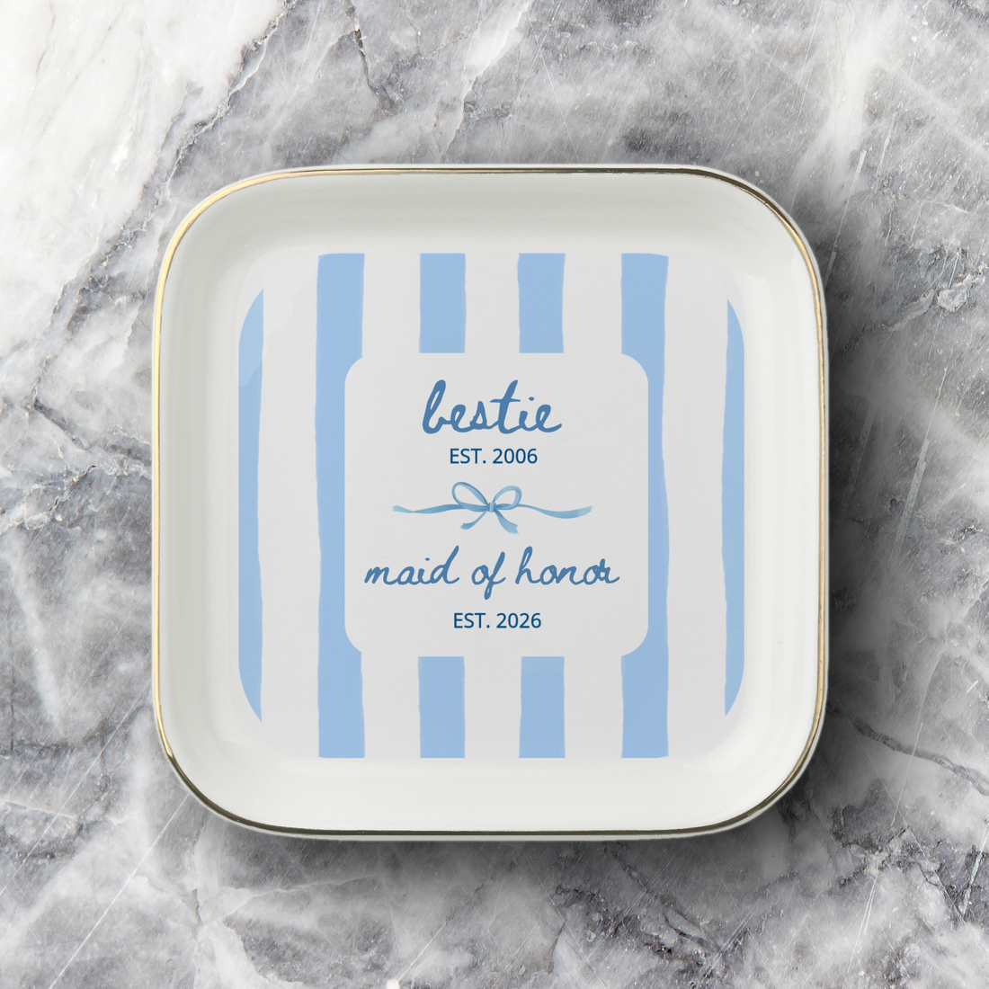 Personalized Bestie & Maid of Honor Jewelry Dish – Custom Friendship Year Gift