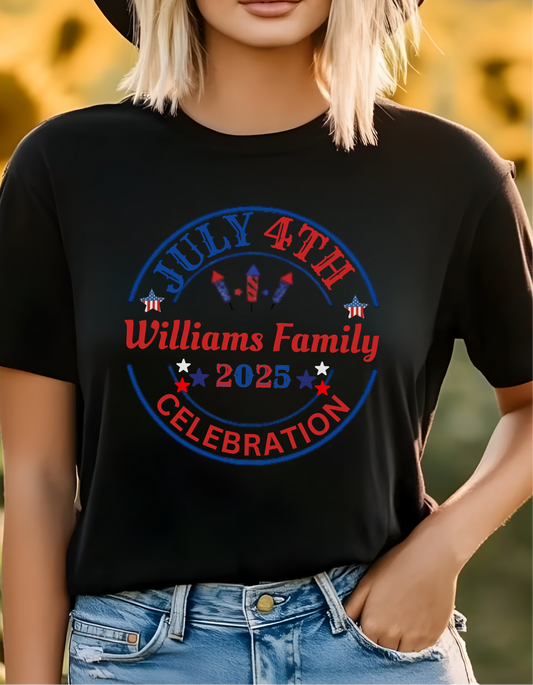 Personalized July 4th Family Celebration Shirt, Custom Family Last Name Shirts