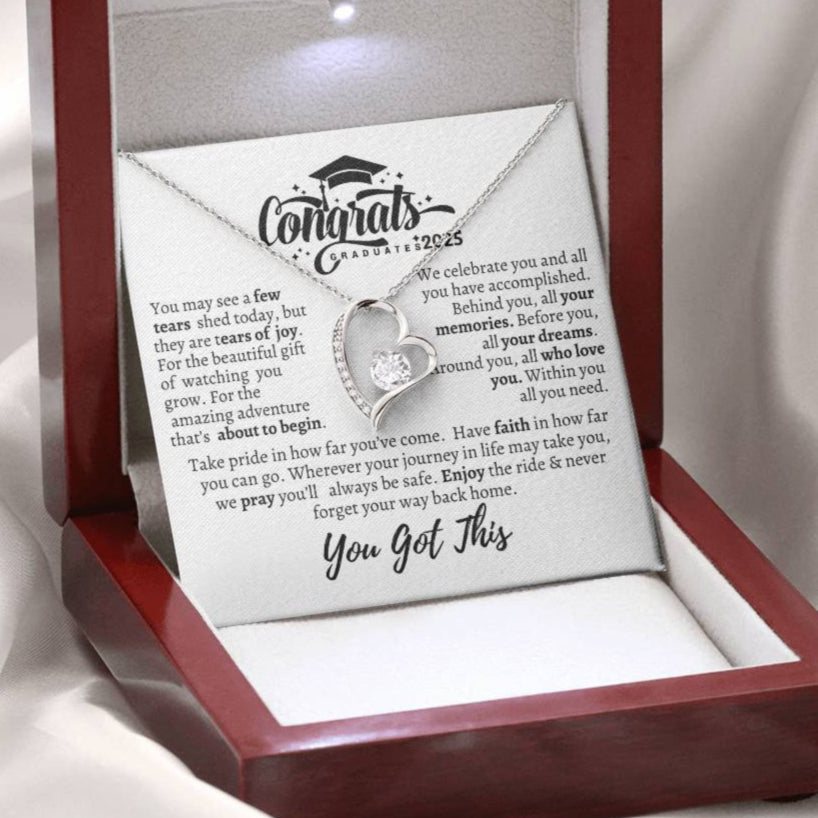 Graduation necklace, Graduation gift, "Congratulations Class of 2025" | Forever Love Necklace