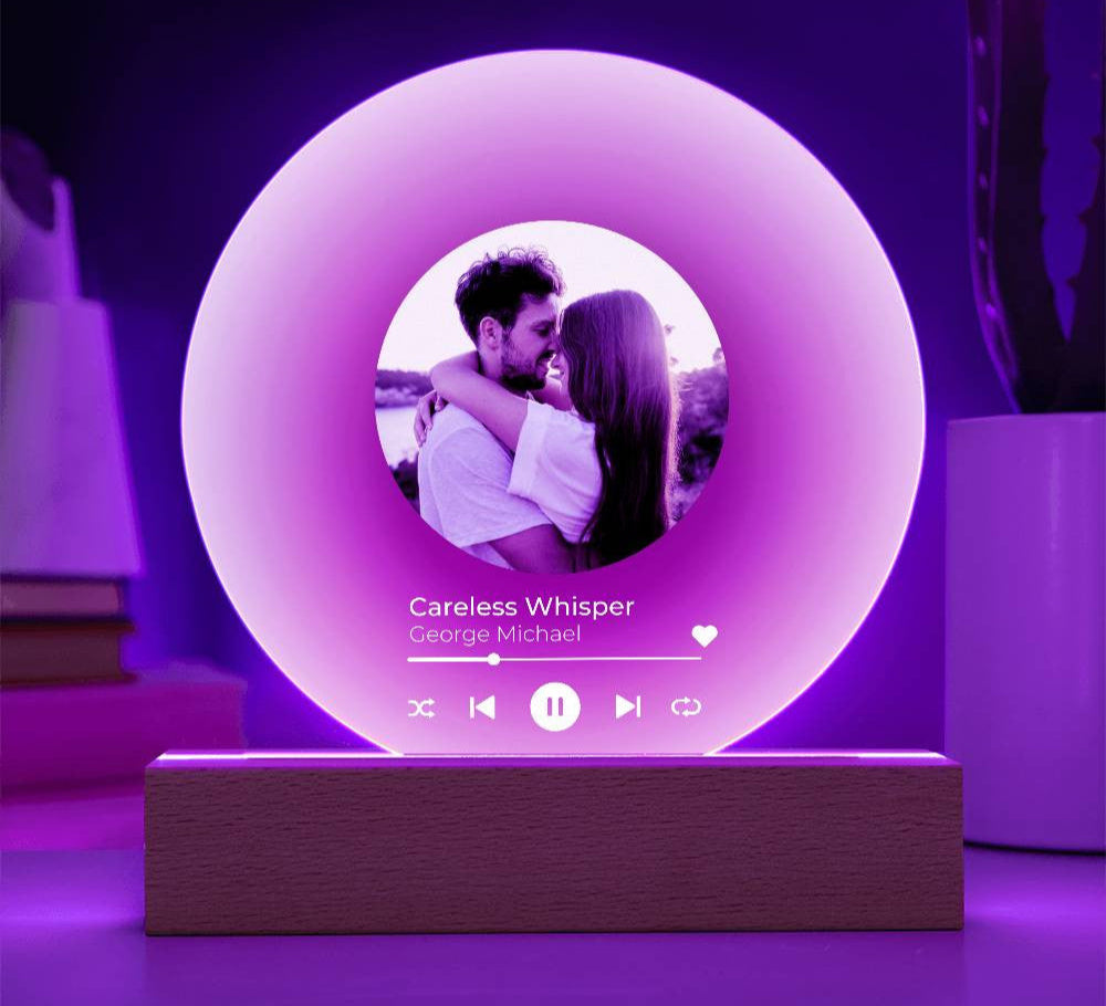 Personalized Acrylic Vinyl Record with Photo and Song Plaque