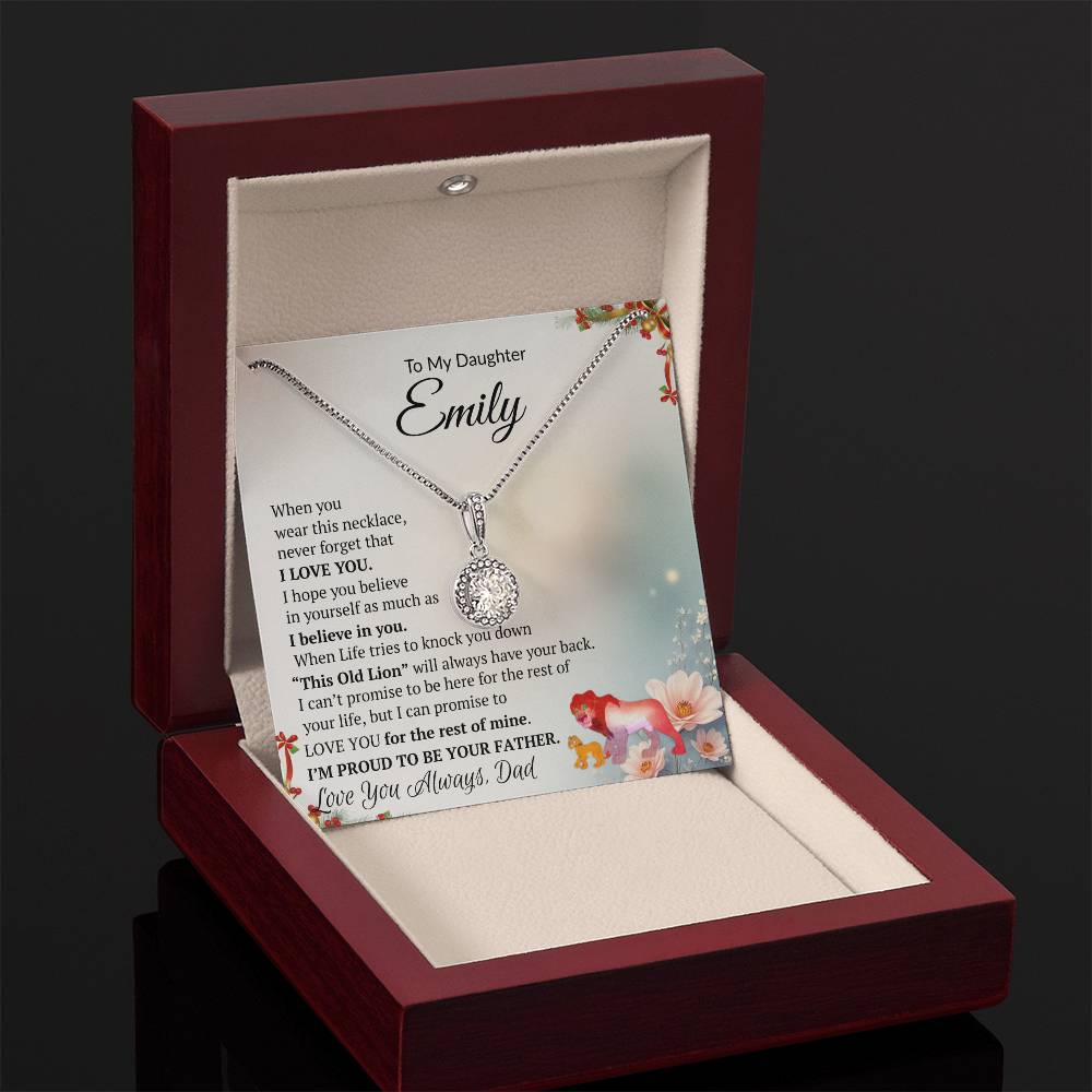 Eternal Hope Necklace Gift for Daughter, “My Precious Daughter, My Forever Pride”