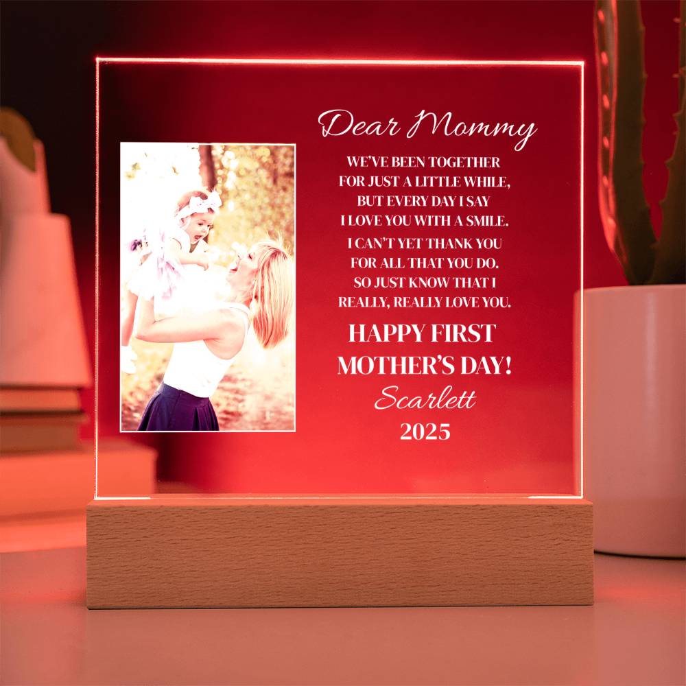 Personalized "Dear Mommy" Acrylic Nite Lite Plaque