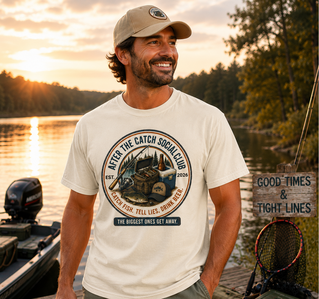 After the Catch Social Club Shirt | Comfort Colors Fishing Tee & Matching Hat | Fisherman Gift | Fishing Club Apparel | Lake Weekend Shirt