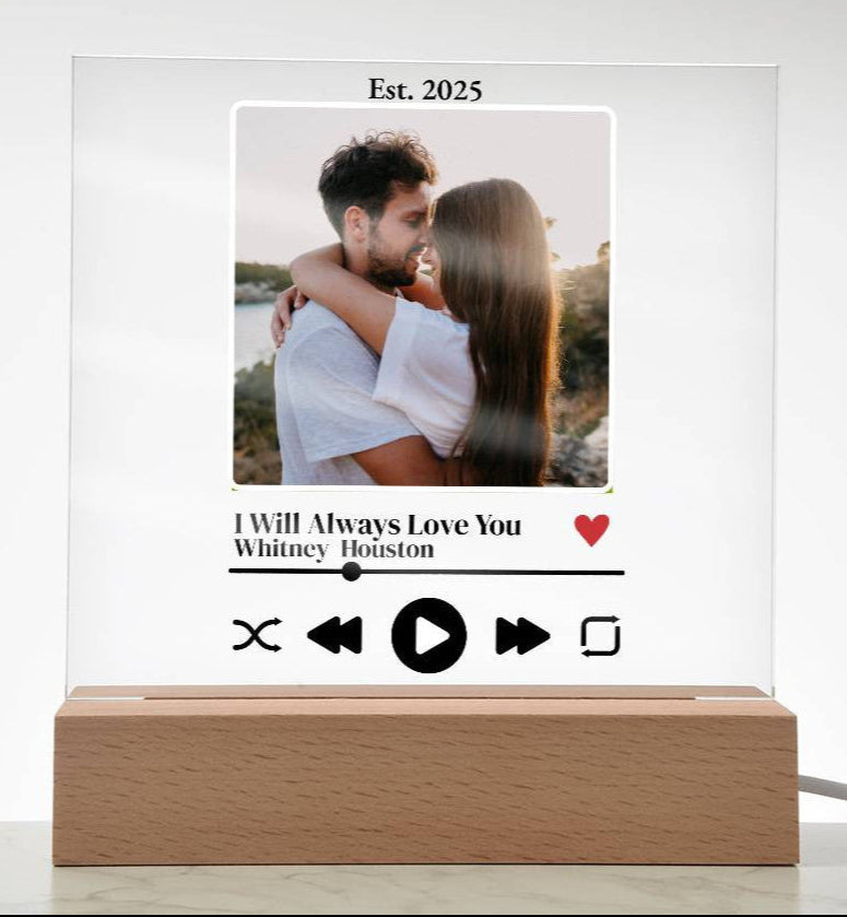 Personalized Song Acrylic Square Plaque | Weddings | Anniversary | Birthdays