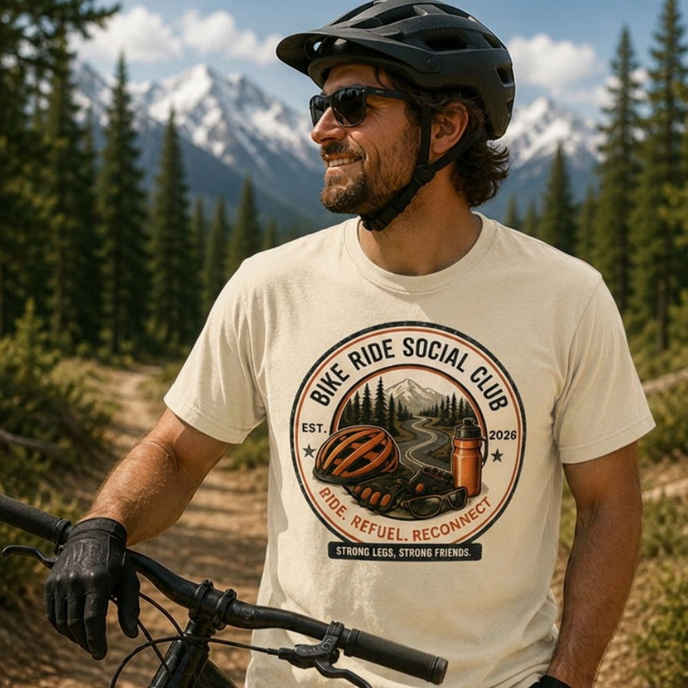 Bike Ride Social Club Shirt | Mountain Bike Tee | Cycling Gift | Comfort Colors Shirt | Ride Refuel Reconnect