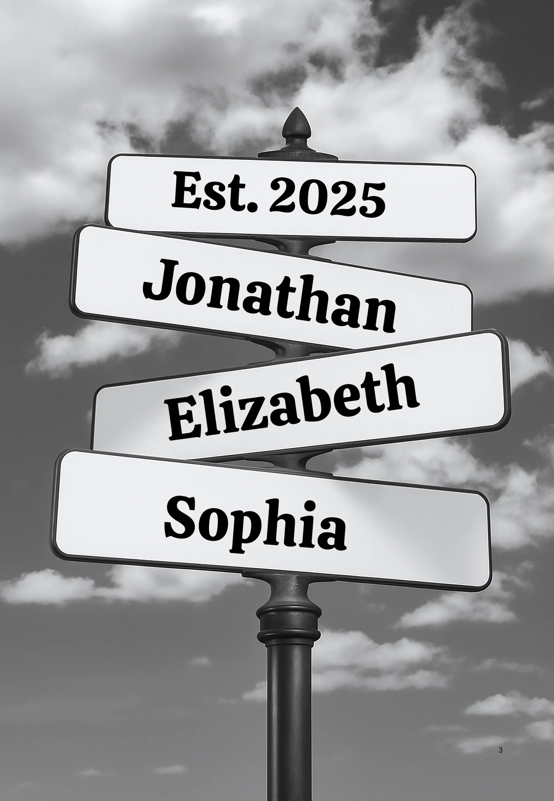 Personalized Vintage Intersection Street Sign with Names Dates Canvas