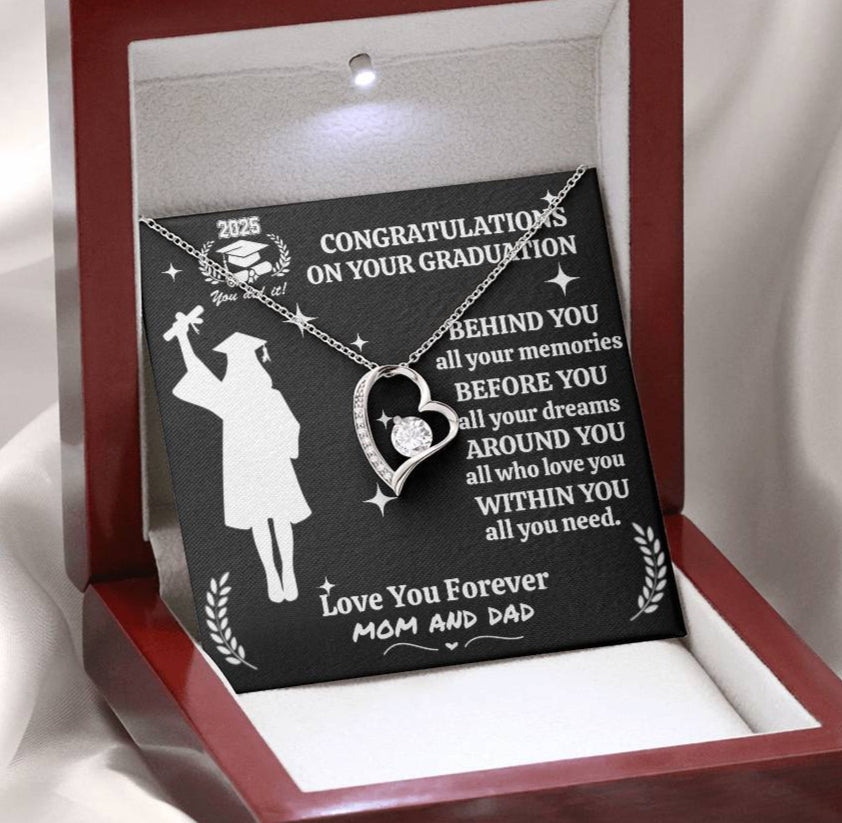 Personalized To My Daughter "Congrats on your Graduation" Forever Love Necklace