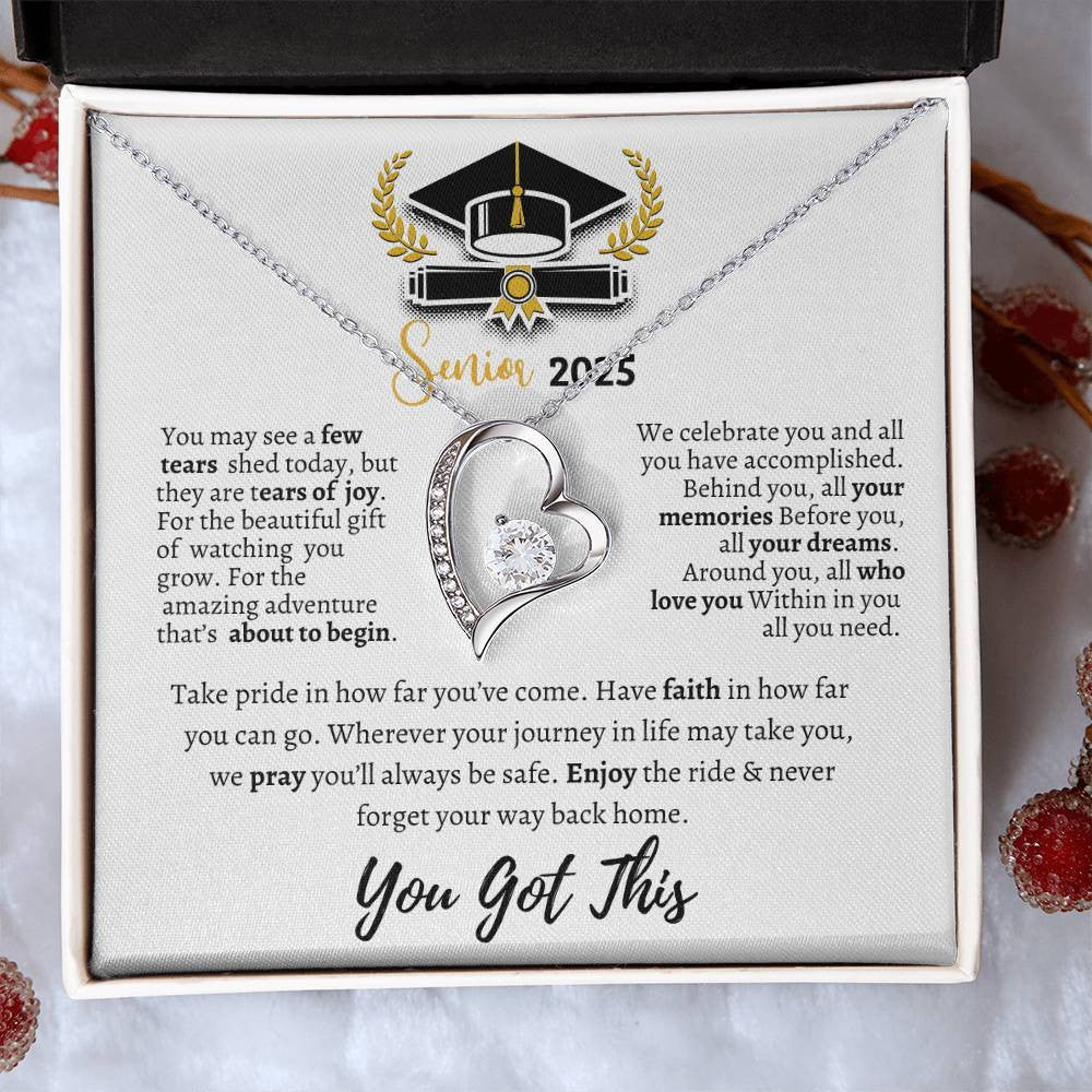 Graduation necklace, Graduation gift, "Congratulations Class of 2025" | Forever Love Necklace